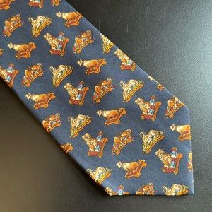 Salvatore Ferragamo navy silk dog tie